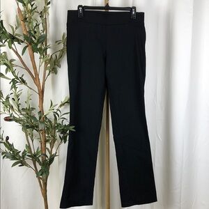 AB Studio Black Boot Cut Pants Pull On Elastic Waist Stretch Sz M (B5)